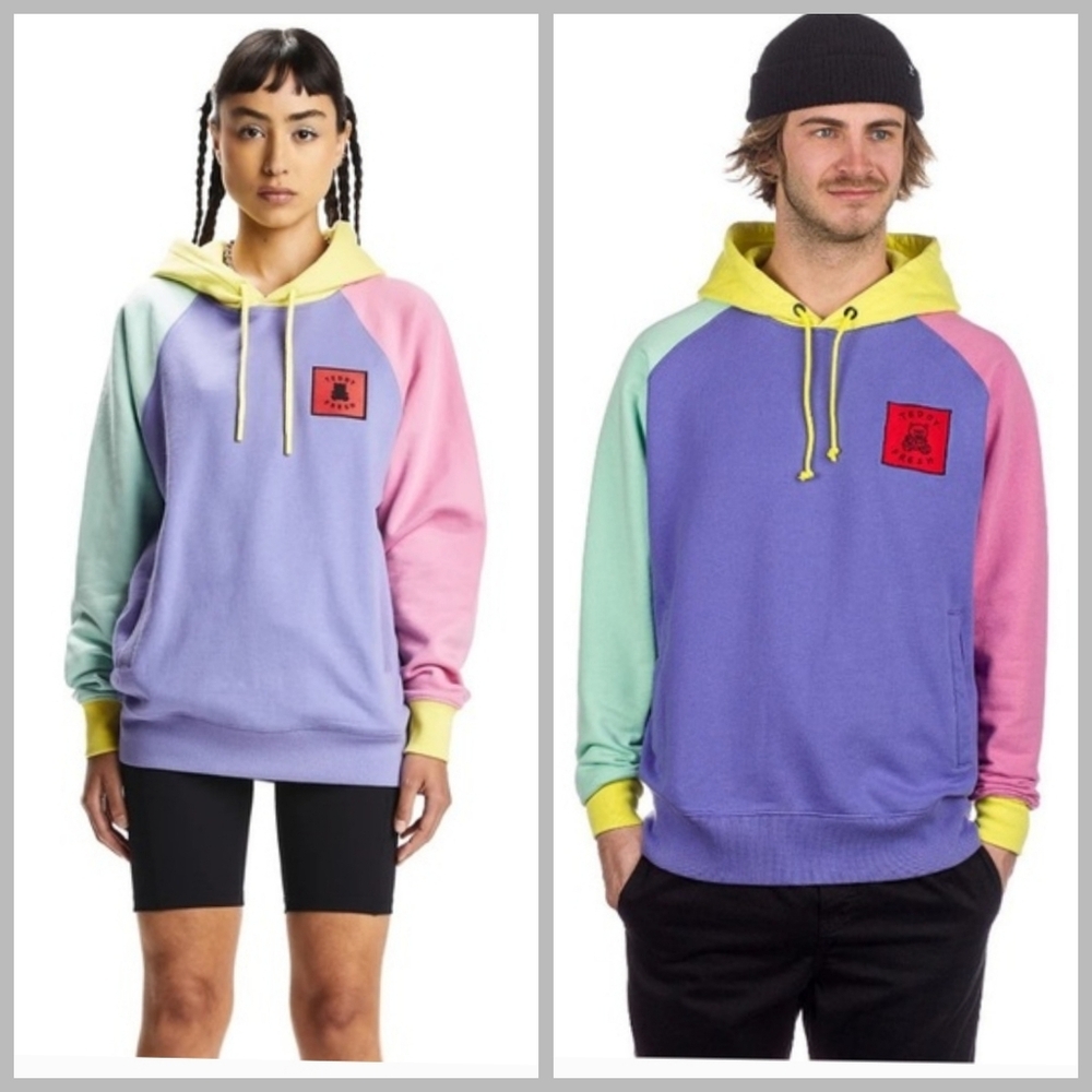 ORIGINAL Teddy Fresh Color Block Hoodie Sweatshirt Pullover Pastel Unisex Small